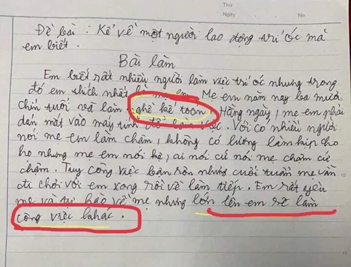 Viết văn kể về công việc của mẹ, bé tiểu học khiến cô giáo ngã ngửa khi đọc đến kết bài, phụ huynh đỏ mặt - 2