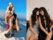 Cặp chị em chân dài diện bikini chụp ảnh giữa sông băng, khoe dáng nuột tuổi U50 không kém gái trẻ