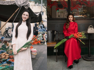 Sao Việt diện áo dài đón Tết