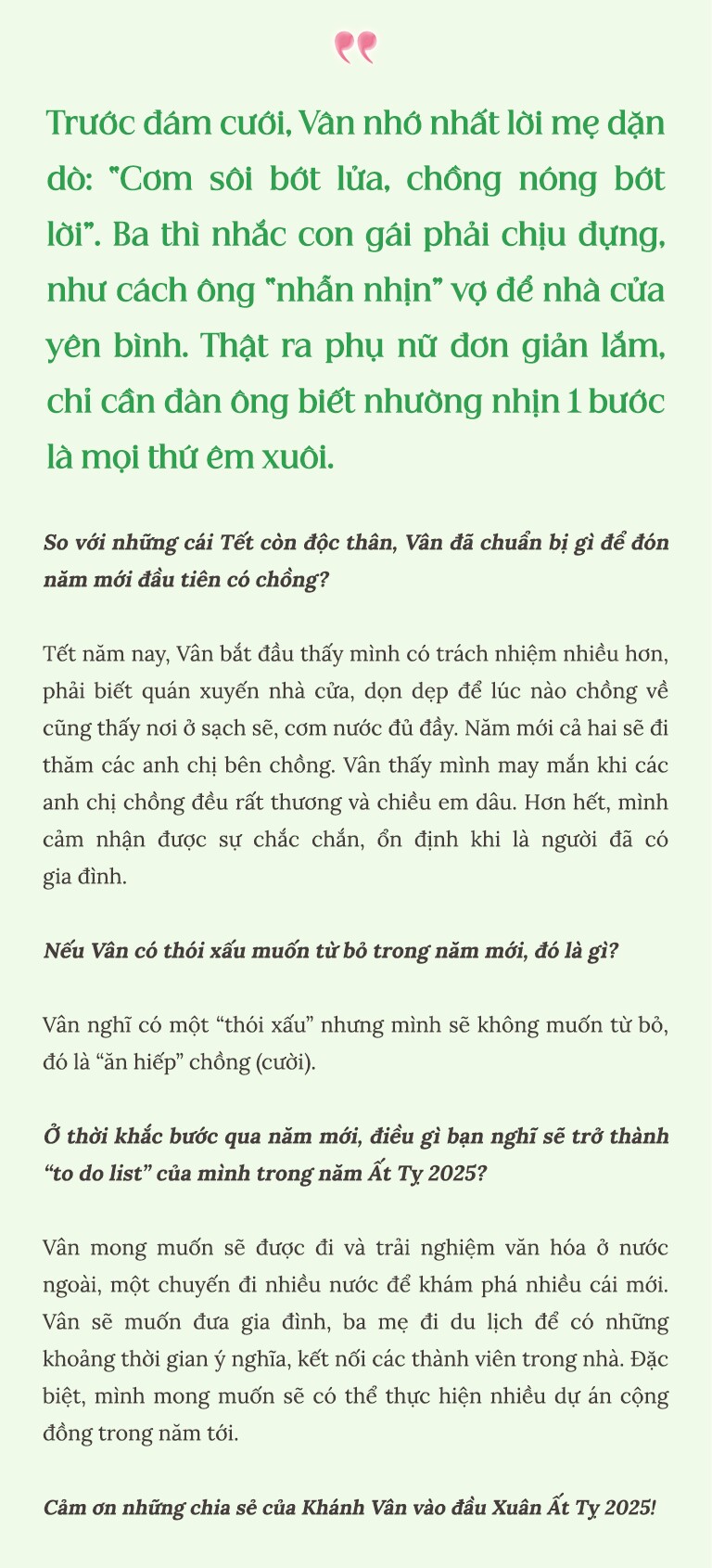 Khánh Vân amp;#34;khóc cả mùa Tếtamp;#34; năm 12 tuổi, giờ từ chối bỏ thói quen xấu liên quan đến chồng nhiếp ảnh gia - 24