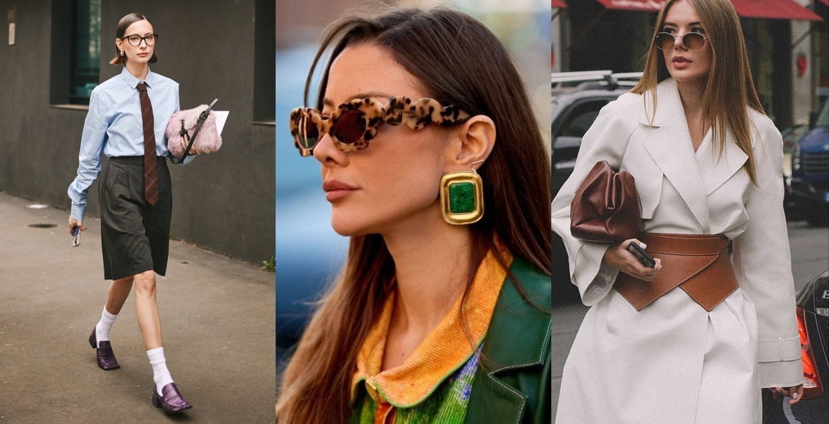 Phụ kiện cỡ lớn và mang nét độc đáo được khuyến khích dành cho giới văn phòng nhằm xua tan vẻ tẻ nhạt. Bạn có thể sử dụng cà vạt với sơ mi, khuyên tai lớn, thắt lưng to bản, giúp những bộ cánh đơn giản trở nên bắt mắt hơn.