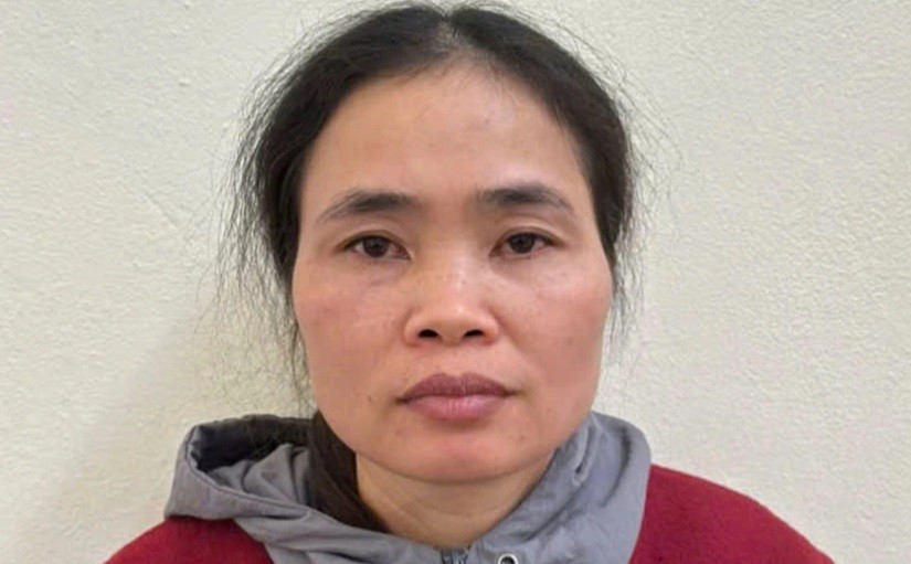 Đinh Thị Kim tại cơ quan điều tra.