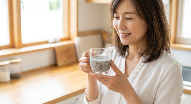 Hạt chia thực sự mang lại nhiều lợi ích sức khỏe cho phụ nữ. (Ảnh minh họa AI)