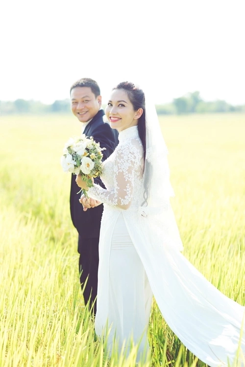 Kim Hiền và Andy Hải Lê trong ảnh cưới.