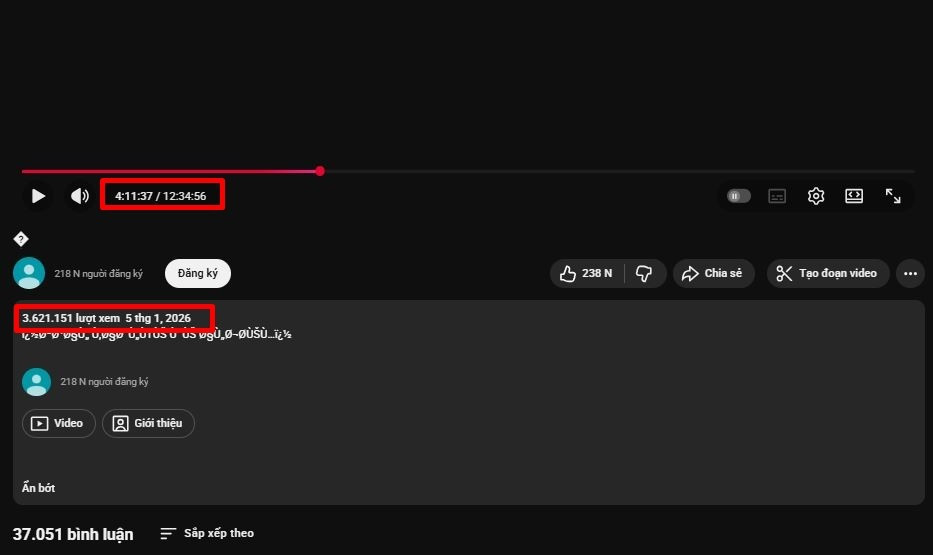 Video thực chất chỉ dài hơn 12 giờ, đã hút hơn 3 triệu lượt xem sau gần 10 ngày đăng tải.