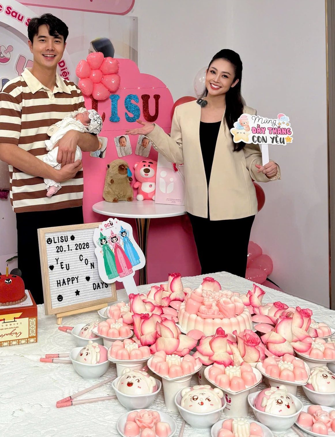 Khoảnh khắc đáng yêu của con gái 1 tháng tuổi nhà MC Thùy Linh – Phùng Đức Hiếu - 1