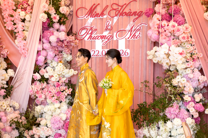 Phương Nhi - Minh Hoàng trong lễ vu quy hôm 22/1.