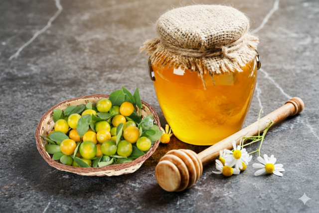 Quất mật ong (chưng hoặc ngâm) giúp trị ho hiệu quả nhờ tác dụng kháng khuẩn, dịu họng, giảm đờm của quất và mật ong.