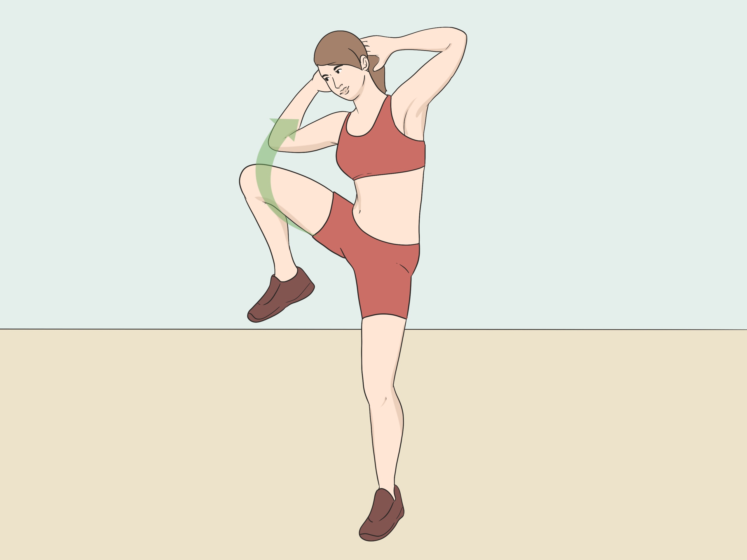 Gập bụng nghiêng người khi đứng.