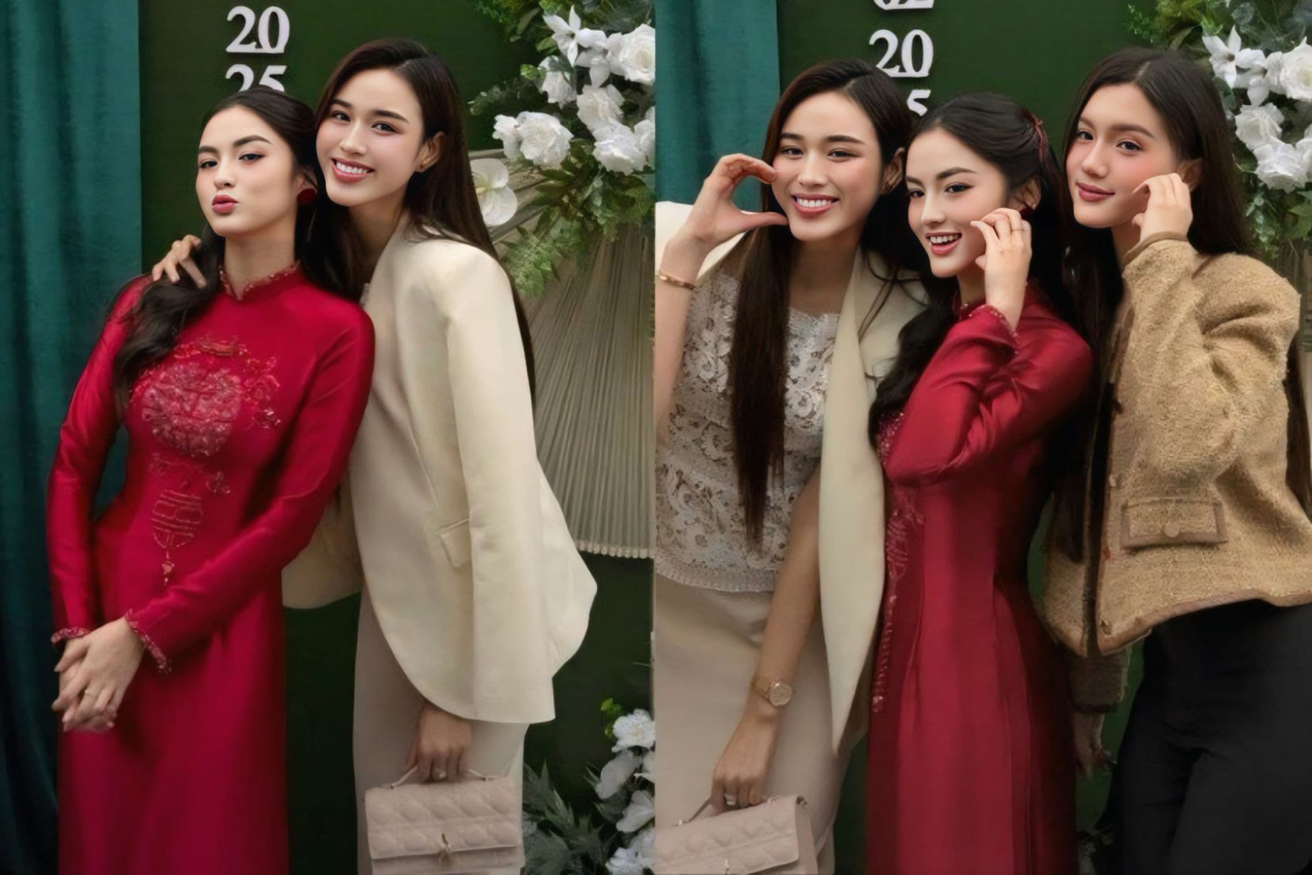 Cô mặc thanh lịch với áo ren, chân váy ôm kết hợp blazer khi dự đám cưới bạn năm 2025.