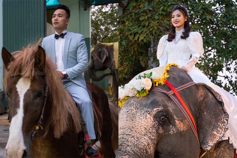 Thanh Tuấn và Thu Hương trong đám cưới. Ảnh: Tư liệu