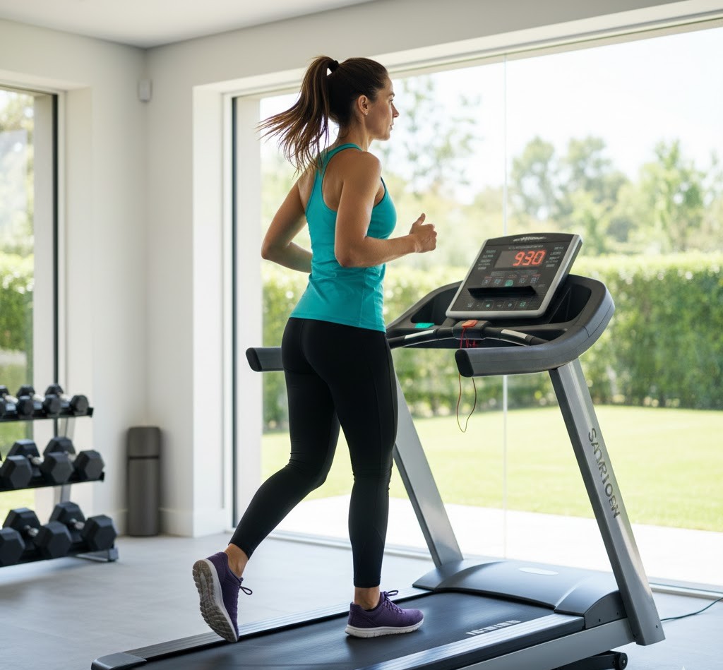 Chạy bộ trên máy cho phép kiểm soát chính xác tốc độ, độ dốc và thời gian tập luyện.