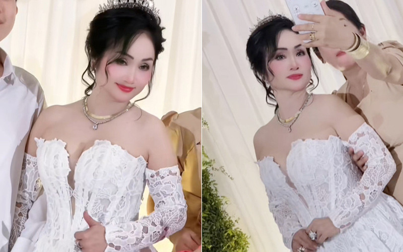 Nhan sắc nổi bật của cô dâu 61 tuổi 