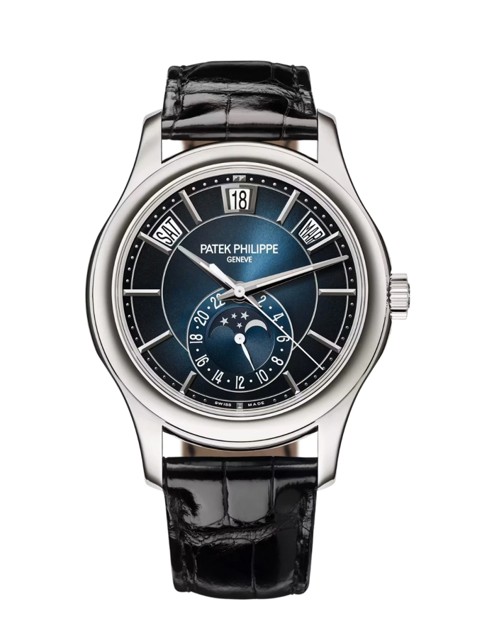 Tác phẩm Patek Philippe Complications Annual Calendar Moon Phases vàng trắng được yết giá 67.267 USD.