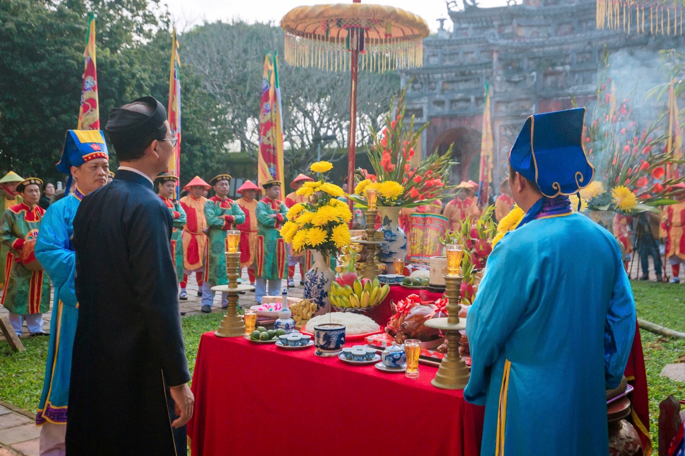 Trung tâm Bảo tồn Di tích Cố đô Huế tổ chức lễ dựng nêu (Thướng tiêu).