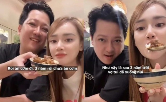 Livestream trong bữa ăn tối, Trường Giang tiết lộ bà xã Nhã Phương không ăn cơm suốt ba năm, cho thấy bà mẹ hai con hạn chế tối đa tiêu thụ tinh bột tinh chế để kiểm soát cân nặng, ổn định đường huyết. Khi cô bưng bát cơm, Trường Giang cười đùa nói rằng: Như vậy là sau ba năm trời vợ tôi đã xuống núi. Trước tố cáo của chồng, diễn viên Nhã Phương không phản bác, cô cười nói vui vẻ và có phần trách chồng nói quá về thói quen ăn uống của bản thân. Ngoài việc kiêng ăn cơm nhiều năm, nhiều lần livestream trước đây còn để lộ nữ diễn viên có thói quen ăn trái cây nhả bã, chỉ nuốt lấy phần nước.