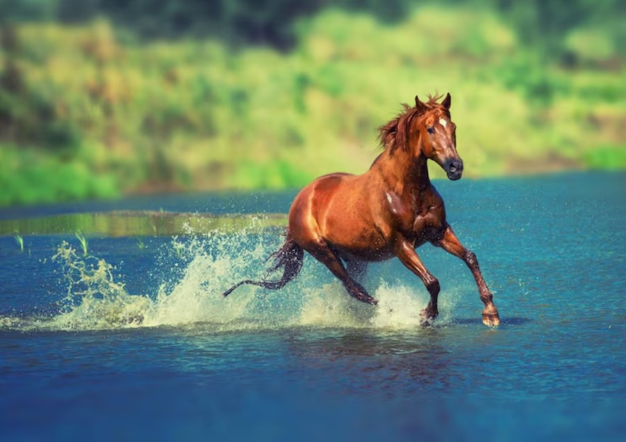 Hình ảnh ngựa và nước với các sắc màu xanh lá, xanh da trời cũng được coi là hợp phong thủy trong năm Bính Ngọ 2026. Ảnh: Freepik.