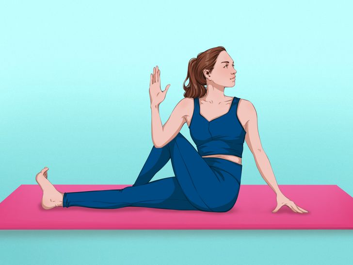 Tư thế vặn mình trong yoga là một trong những bài tập tốt giúp giảm cảm giác khó tiêu. Bài tập squat nhẹ nhàng