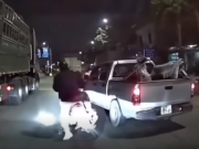 Xác minh ô tô bán tải tạt đầu khiến xe máy chở trẻ nhỏ suýt ngã vào gầm xe tải