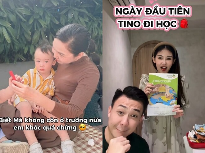 Lê Âu Ngân Anh chia sẻ lại những cảm xúc của con trai khi đến lớp.