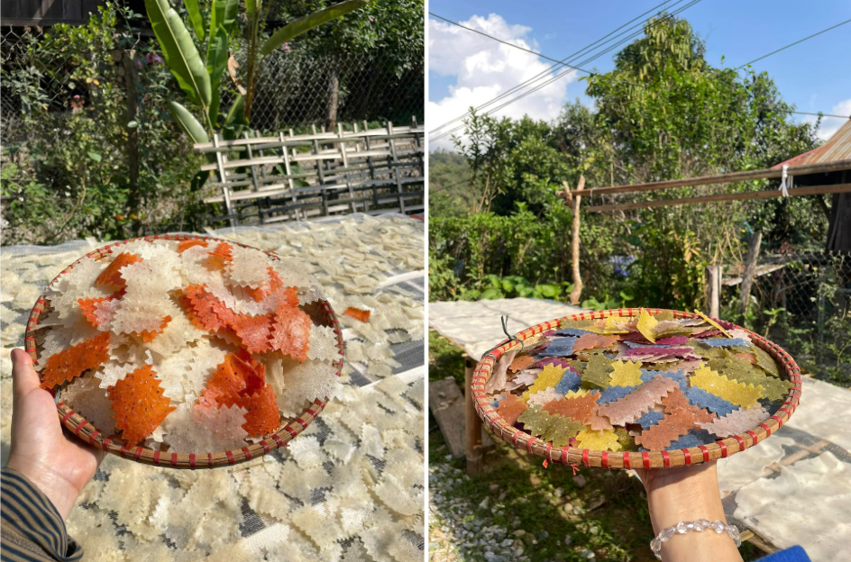 Ở Điện Biên, bánh khẩu xén có quanh năm nhưng phổ biến và được ưa chuộng hơn cả là vào dịp Tết, đầu năm mới. Ảnh: Noọng Di