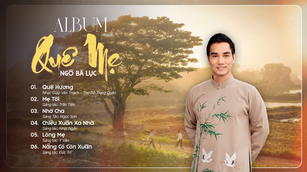 Album Quê mẹ của Ngô Bá Lục gồm những ca khúc quen thuộc như: Quê hương, Mẹ tôi, Nhớ cha, Chiều xuân xa nhà, Lòng mẹ, Nắng có còn xuân.