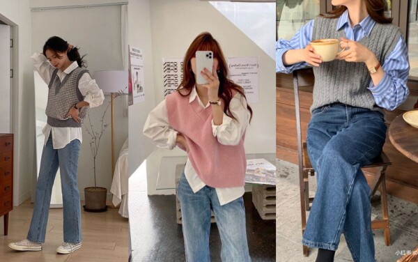 Khi thời tiết ấm hơn, gile len phối cùng áo sơ mi tôn vẻ chỉn chu và trẻ trung, phù hợp từ môi trường công sở đến dạo phố mùa lạnh.