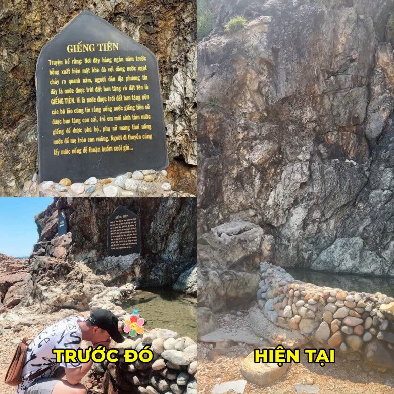 Hình ảnh trước đó cho thấy địa điểm Giếng Tiên có bia đá nhận diện khu vực và thời điểm Juky San chụp ảnh thì bia đá đã bị hỏng, chưa được lắp lại.