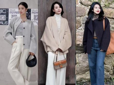 Thời trang - So với áo khoác dài, kiểu áo khoác này phối với quần ống rộng "đỉnh chóp" hơn hẳn lại kéo chân dài cả mét