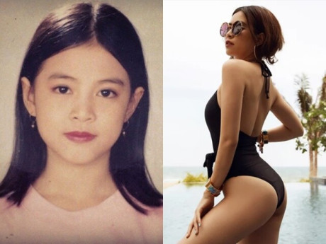 Hot girl Nhật Ký Vàng Anh bé xinh như hoa hậu, lớn ưa mặc thiếu vải khoe hông "quả đào" trước khi rộ tin sinh đôi