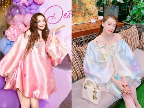 Thời trang - Nhã Phương được khen khi diện đầm bình dân đi đẻ