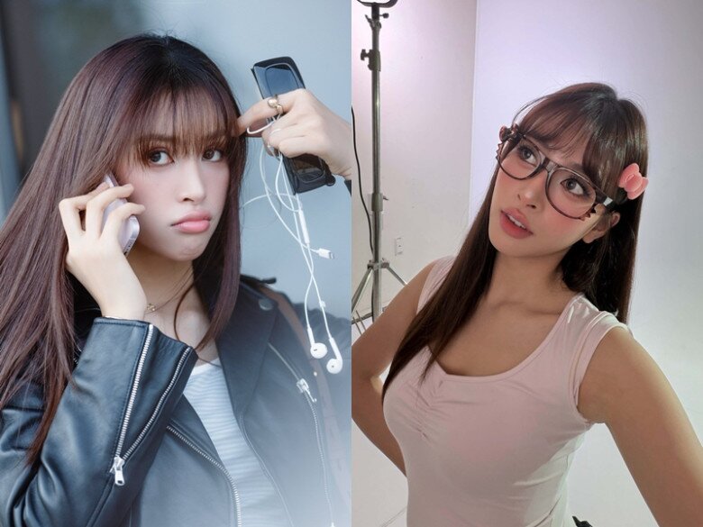 Tiểu Vy như thiếu nữ 18 tuổi khi để kiểu tóc mái bằng thưa.