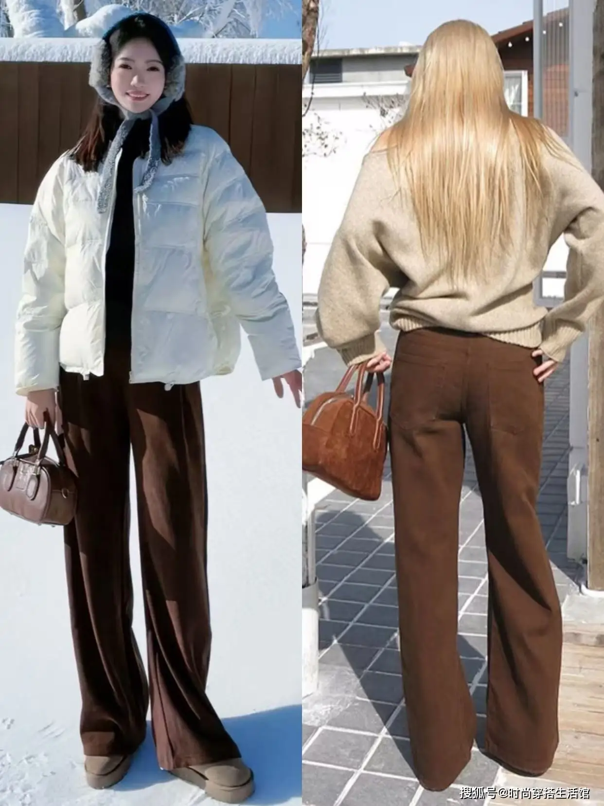 Quần ống đứng m&agrave;u n&acirc;u m&ugrave;a đ&ocirc;ng