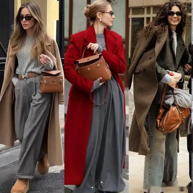 Khi kết hợp quần ống rộng với áo khoác dáng đứng hoặc dáng suông, tổng thể trang phục lập tức trở nên sang trọng và có cấu trúc hơn. Sự phóng khoáng của quần hòa quyện với phom áo rõ ràng sẽ giúp định hình vóc dáng, nâng tỷ lệ cơ thể, khiến bạn trông cao ráo và thanh thoát hơn.