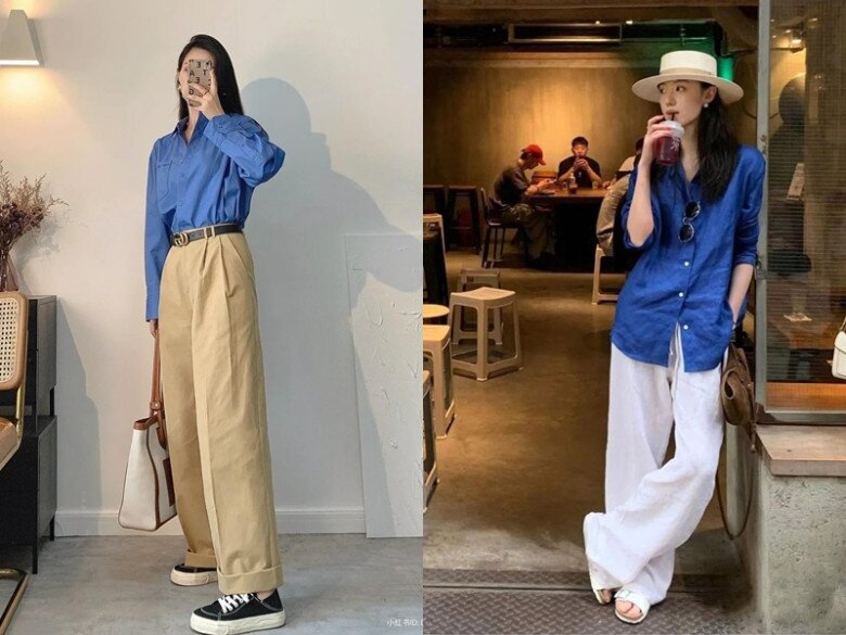 Mặc áo xanh dương phối với đồ gì? Bí quyết giúp chị em chinh phục gam màu hot nhất mùa Hè chuẩn sành điệu - 7