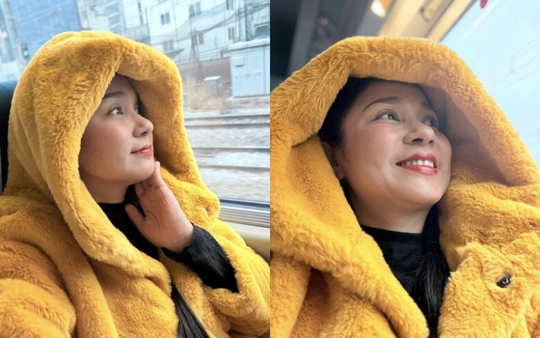 Việt Trinh đăng ảnh mặt thật không qua app chỉnh sửa.