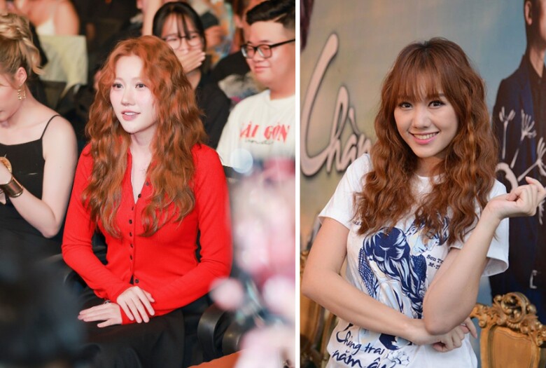 Để kiểu tóc xoăn giống Hari Won 10 năm trước, Uyển Ẩn và chị dâu trông chẳng khác gì chị em ruột.