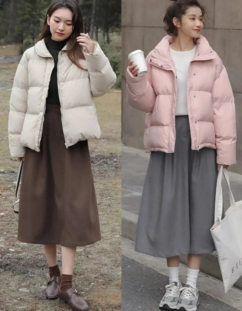 Áo phao giữ ấm hiệu quả, phom gọn tạo vẻ trẻ trung, năng động, chị em nên ưu ái các gam màu tươi sáng để thêm rạng rỡ.