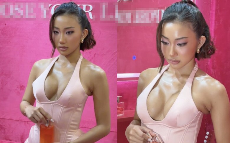 Chi tiết cổ khoét sâu khiến phần ngực trở thành tâm điểm quá mạnh, đôi lúc tạo cảm giác hơi gượng gạo và thiếu sự tinh tế khi nhìn ở cự ly gần.