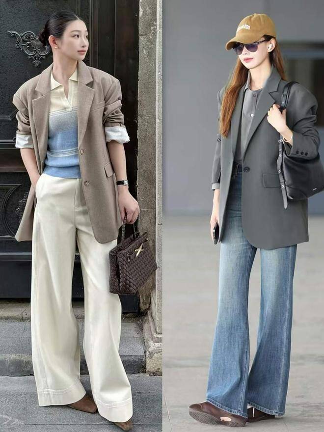 So với áo khoác dài, kiểu áo khoác này phối với quần ống rộng amp;#34;đỉnh chópamp;#34; hơn hẳn lại kéo chân dài cả mét - 2