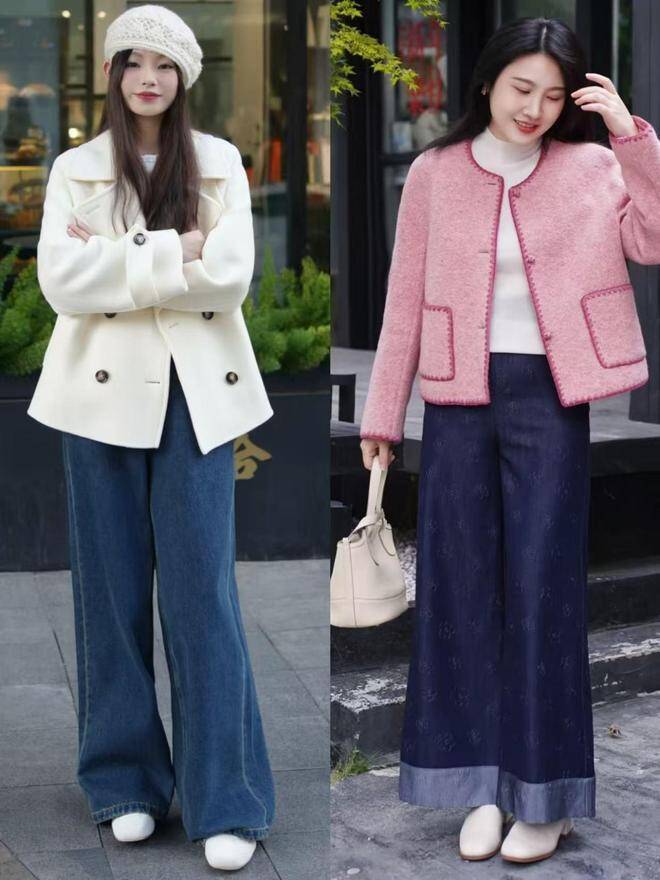 So với áo khoác dài, kiểu áo khoác này phối với quần ống rộng amp;#34;đỉnh chópamp;#34; hơn hẳn lại kéo chân dài cả mét - 3