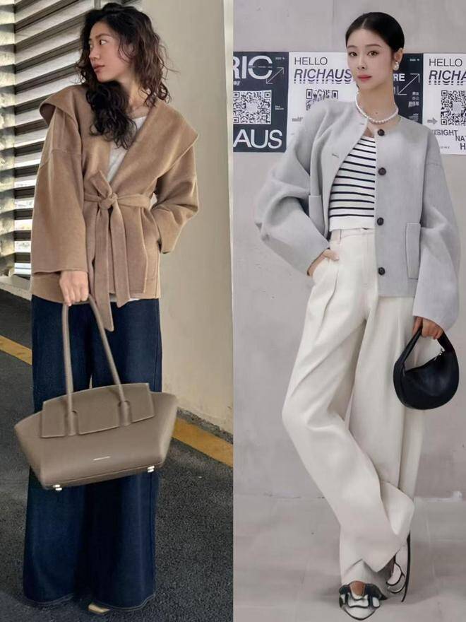 So với áo khoác dài, kiểu áo khoác này phối với quần ống rộng amp;#34;đỉnh chópamp;#34; hơn hẳn lại kéo chân dài cả mét - 7