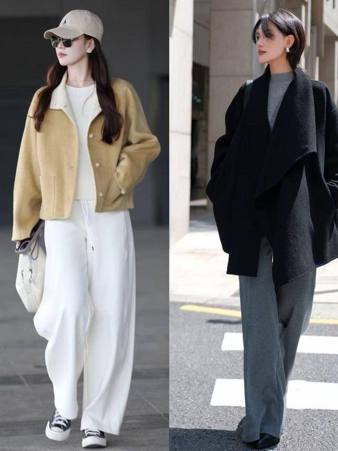 So với áo khoác dài, kiểu áo khoác này phối với quần ống rộng amp;#34;đỉnh chópamp;#34; hơn hẳn lại kéo chân dài cả mét - 8