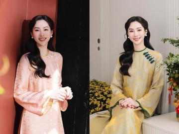 Đẹp - Hoa hậu Đặng Thu Thảo khoe nhan sắc "thần tiên tỷ tỷ" trong loạt áo dài ngày Tết