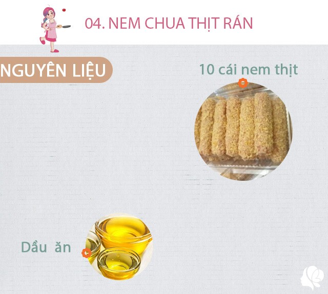 Chuẩn bị: 10 cái nem thịt, dầu ăn.