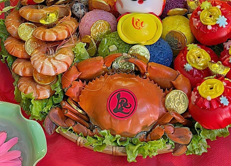 Những món ăn trong mâm cỗ Tam sên tượng trưng cho tài lộc, sung túc và khởi đầu hanh thông (Ảnh: Vũ Thu Hương).