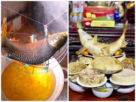Về Hưng Yên tận thấy cỗ khao lão với cá chép nằm võng chế biến suốt 10 tiếng
