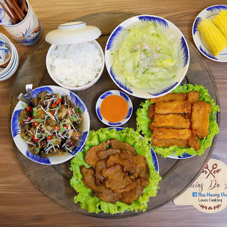 Bữa tối thơm lừng, hấp dẫn.