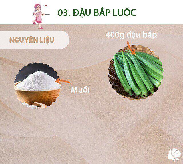 Chuẩn bị: 400g đậu bắp, muối.
