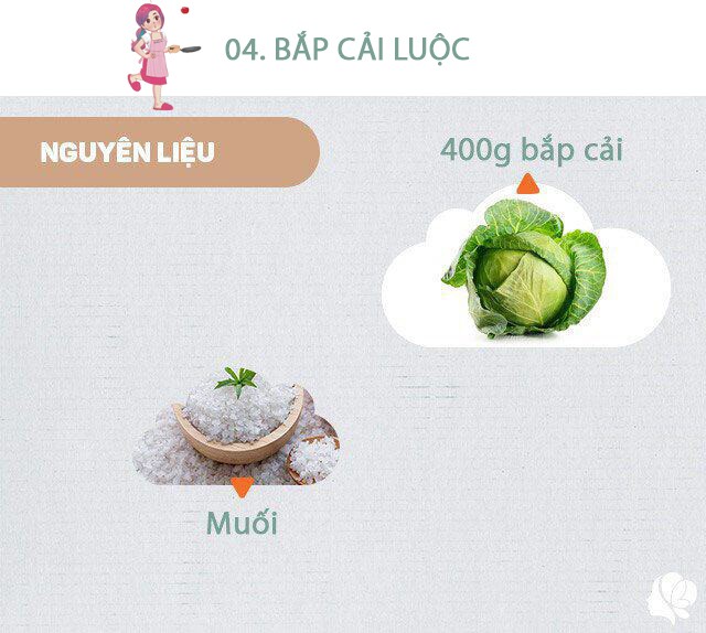 Chuẩn bị: 400g bắp cải, 1 nhúm muối.